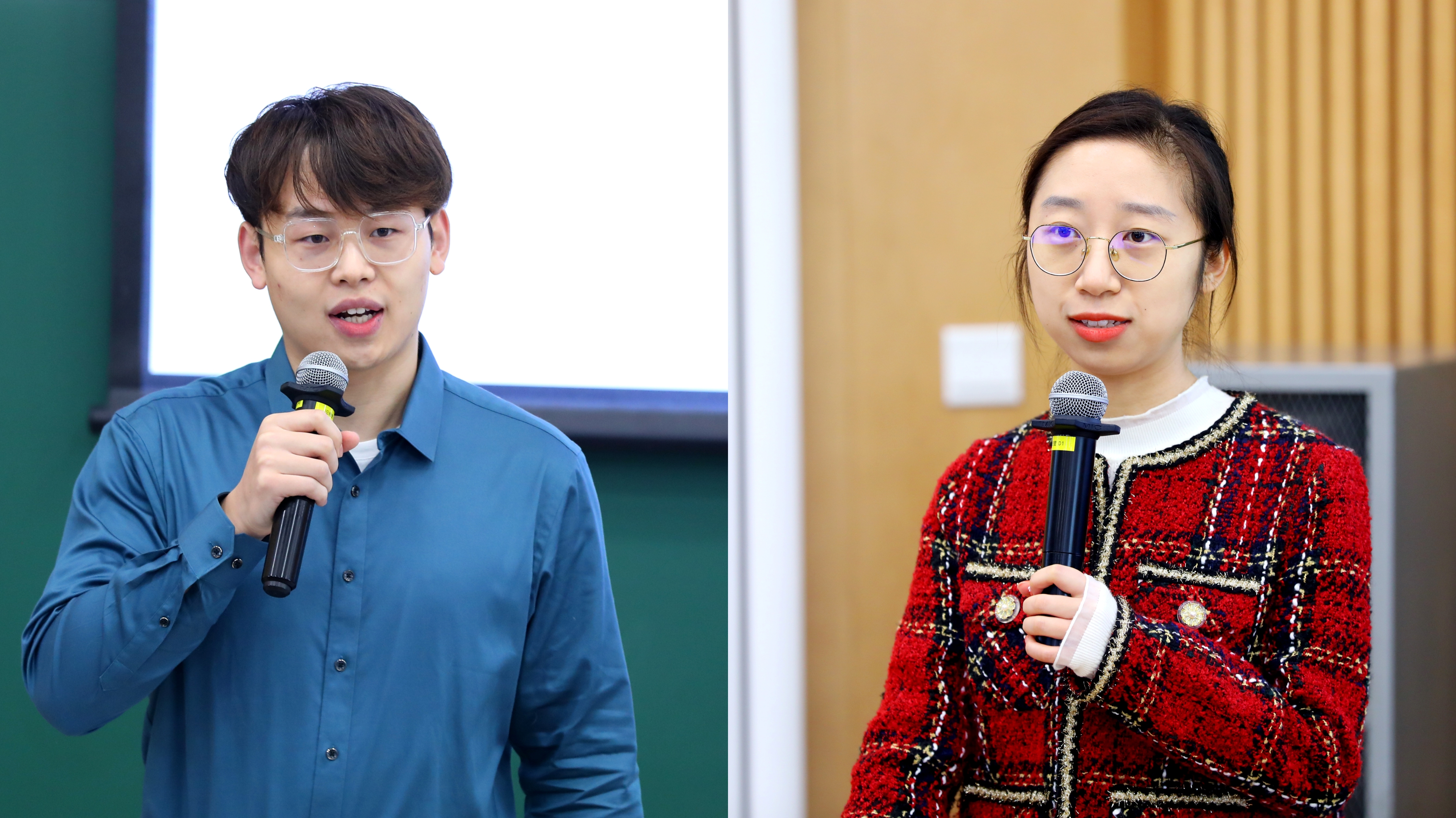 20221015-开云网学生领导力“唐仲英计划”第十二期开班仪式举行-曹文鹏（摄）-学员代表李晓凡（左）、刘若阳（右）先后分享成长经历.jpg